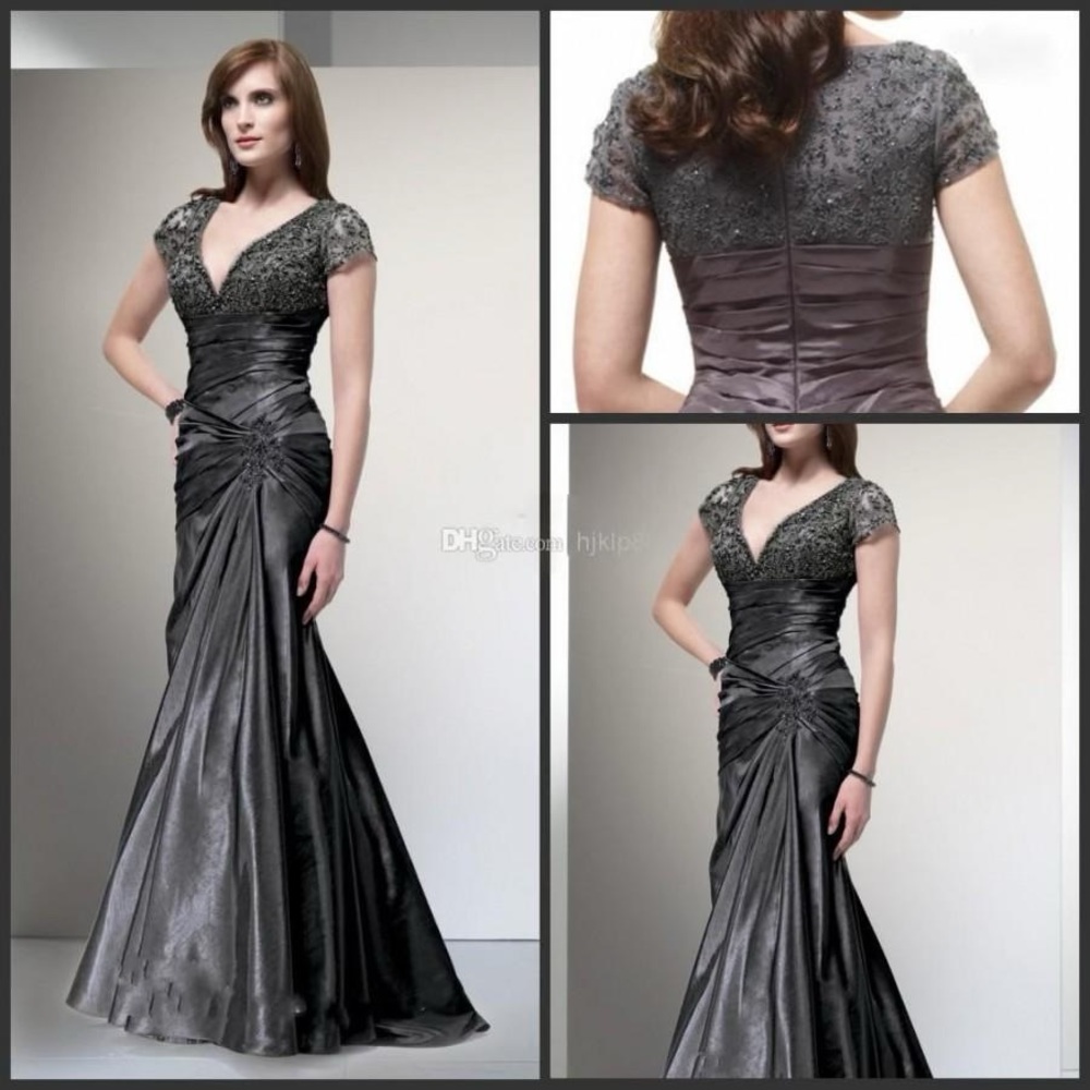 Alyce Paris Black Label Trumpet embellished Gown Silver